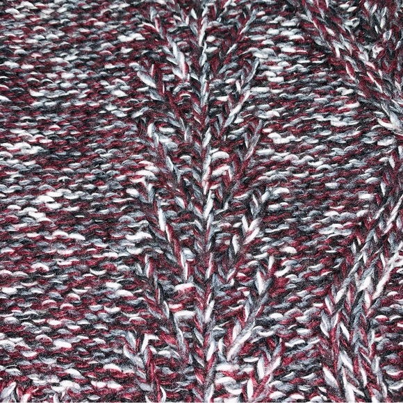 Madewell Firelight Marled Pullover Wool Alpaca Sweater Burgundy Chunky Winter - Picture 13 of 15